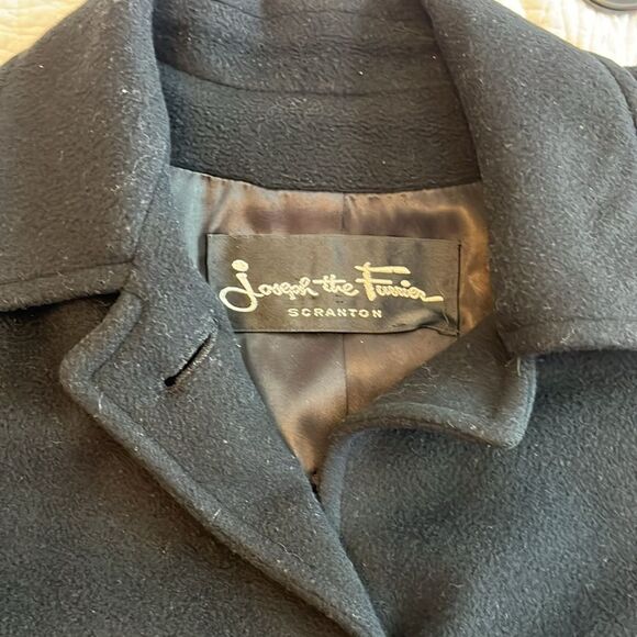 Vintage Joseph the Furrier Regency Cashmere Swing Coat Wool 80s 90s Black Sz 4 - Picture 2 of 11